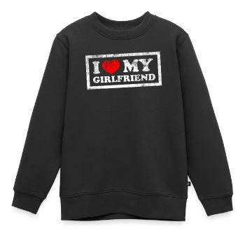 I Love My Girlfriend - Kinder Premium Organic Sweatshirt - Schwarz - Vorne - AI Model Kid Female (0cm)