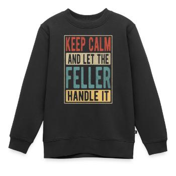 Feller Retro Geschenk - Kinder Premium Organic Sweatshirt - Schwarz - Vorne - AI Model Kid Female (0cm)