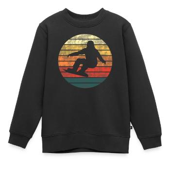 Boarding-Dämmerung - Wintertraum - Kinder Premium Organic Sweatshirt - Schwarz - Vorne - AI Model Kid Female (0cm)