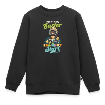 Fußball Ostereiersuche Outfit - Kinder Premium Organic Sweatshirt - Schwarz - Vorne - AI Model Kid Female (0cm)