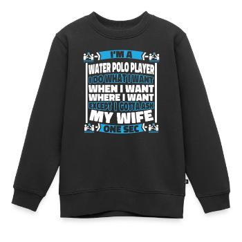 Wasserball Wasserballer - Kinder Premium Organic Sweatshirt - Schwarz - Vorne - AI Model Kid Female (0cm)