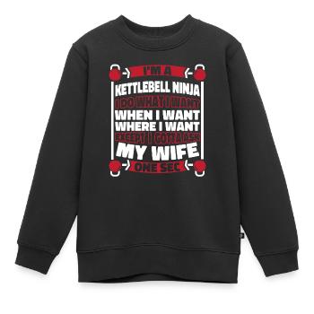 Kettlebell - Kinder Premium Organic Sweatshirt - Schwarz - Vorne - AI Model Kid Female (0cm)