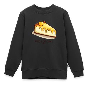 A slice of lemon cheesecake cake - Kids Premium Organic Sweatshirt - black - Front - AI Model Kid Female (0cm)