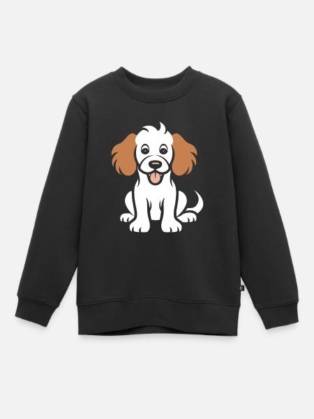 Chien cocker - Sweat Premium enfant bio - noir