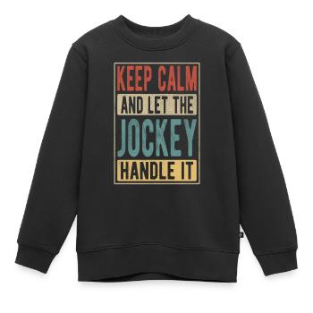 Jockey Retro Geschenk - Kinder Premium Organic Sweatshirt - Schwarz - Vorne - AI Model Kid Female (0cm)