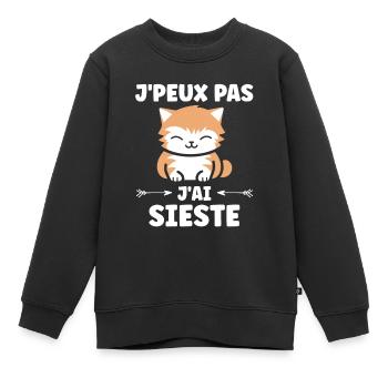 J'ai sieste - Sweat Premium enfant bio - noir - Devant - AI Model Kid Female (0cm)