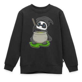 Panda Hexe Zaubertrank - Kinder Premium Organic Sweatshirt - Schwarz - Vorne - AI Model Kid Female (0cm)
