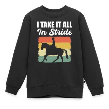 Pferderennen Reiter - Kinder Premium Organic Sweatshirt - Schwarz - Vorne - AI Model Kid Female (0cm)