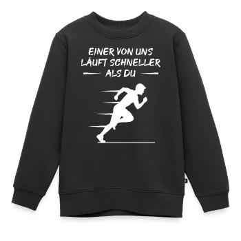 Schneller Sprinter Herausforderung - Kinder Premium Organic Sweatshirt - Schwarz - Vorne - AI Model Kid Female (0cm)