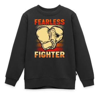 Fearless Fighter - Kids Premium Organic Sweatshirt - black - Front - AI Model Kid Female (0cm)