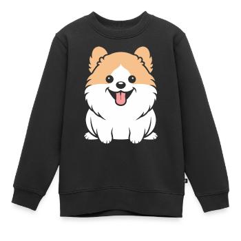 Spitz - Sweat Premium enfant bio - noir - Devant - AI Model Kid Female (0cm)