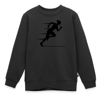 Eleganz & Kraft - Sprinterin Stilvoll - Kinder Premium Organic Sweatshirt - Schwarz - Vorne - AI Model Kid Female (0cm)