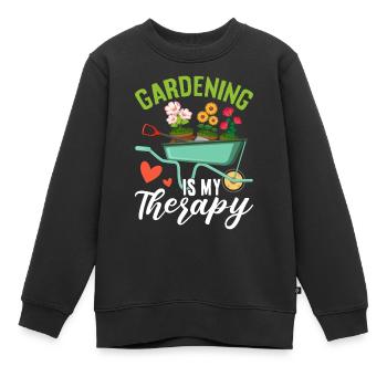 Le jardinage est ma thérapie Jardin drôle de jardinage - Sweat Premium enfant bio - noir - Devant - AI Model Kid Female (0cm)