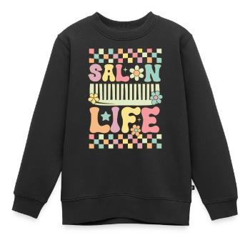 Groovy Hairstylist Friseurin - Kinder Premium Organic Sweatshirt - Schwarz - Vorne - AI Model Kid Female (0cm)