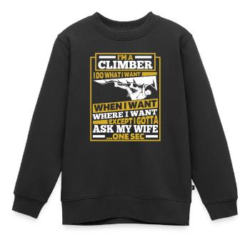 Klettern Kletterer - Kinder Premium Organic Sweatshirt - Schwarz - Vorne - AI Model Kid Female (0cm)