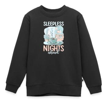 Future Dad Sleepless Nights Ahead - Kids Premium Organic Sweatshirt - black - Front - AI Model Kid Female (0cm)