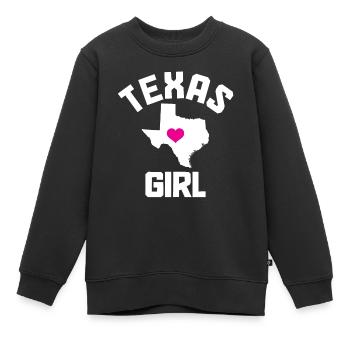 Texas - Kinder Premium Organic Sweatshirt - Schwarz - Vorne - AI Model Kid Female (0cm)