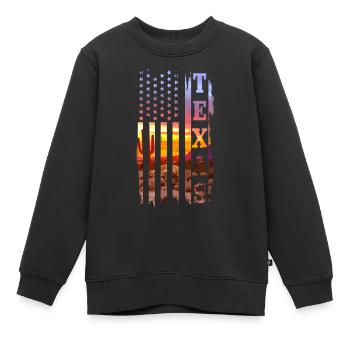 Texas - Kinder Premium Organic Sweatshirt - Schwarz - Vorne - AI Model Kid Female (0cm)