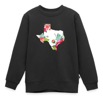 Texas - Kinder Premium Organic Sweatshirt - Schwarz - Vorne - AI Model Kid Female (0cm)