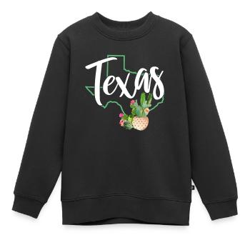 Texas - Kinder Premium Organic Sweatshirt - Schwarz - Vorne - AI Model Kid Female (0cm)