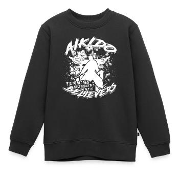 L’Aïkido transforme les attaquants en croyants - Sweat Premium enfant bio - noir - Devant - AI Model Kid Female (0cm)