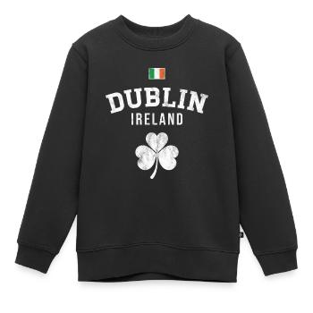 Dublin, Irland - Kinder Premium Organic Sweatshirt - Schwarz - Vorne - AI Model Kid Female (0cm)