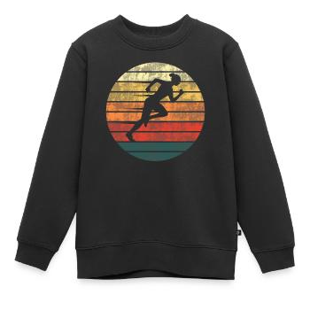 Sonnenlauf - Eleganz in Bewegung - Kinder Premium Organic Sweatshirt - Schwarz - Vorne - AI Model Kid Female (0cm)