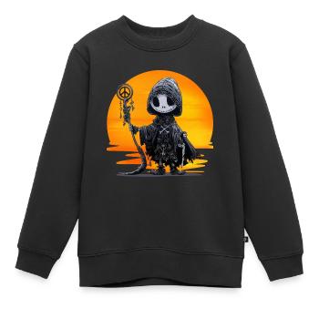 The Peacemaker. Grim Reaper, Death, Peace, Humor, - Kids Premium Organic Sweatshirt - black - Front - AI Model Kid Female (0cm)