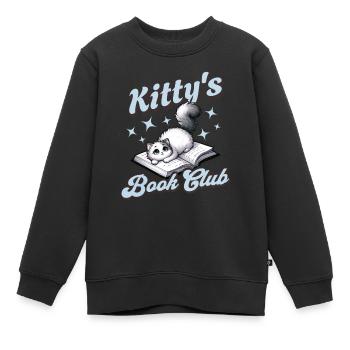 Club de lecture de Kitty - Paws & Pages Unite - Sweat Premium enfant bio - noir - Devant - AI Model Kid Female (0cm)
