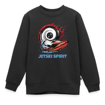 Sports nautiques Jet Ski Spirit - Sweat Premium enfant bio - noir - Devant - AI Model Kid Female (0cm)