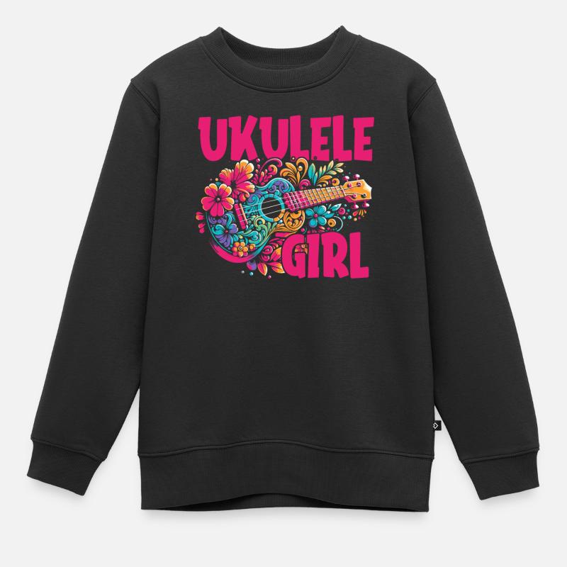 Ukulélé Ukulélé Fille - Sweat Premium enfant bio - noir