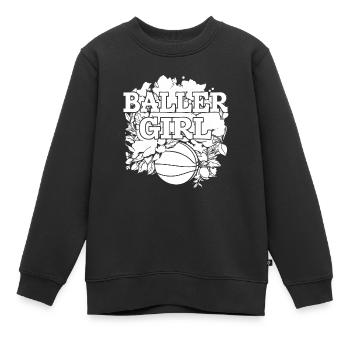 Basket-ball Fille Baller Fille - Sweat Premium enfant bio - noir - Devant - AI Model Kid Female (0cm)