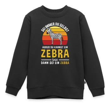 Afrika Zebrastreifen Pferd Tier Zebra - Kinder Premium Organic Sweatshirt - Schwarz - Vorne - AI Model Kid Female (0cm)