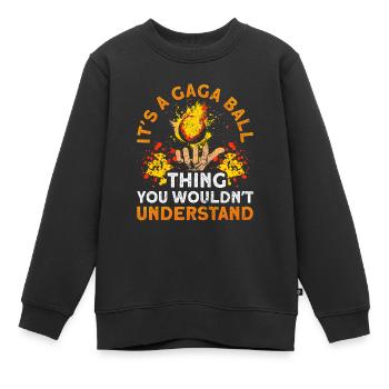 Ballon Dodgeball Hexagon Pit Sports Gaga - Sweat Premium enfant bio - noir - Devant - AI Model Kid Female (0cm)