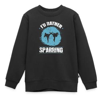 I' rather Sparring in Karate - Kinder Premium Organic Sweatshirt - Schwarz - Vorne - AI Model Kid Female (0cm)