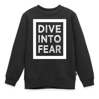 fearless living courage quotes fun - Kinder Premium Organic Sweatshirt - Schwarz - Vorne - AI Model Kid Female (0cm)