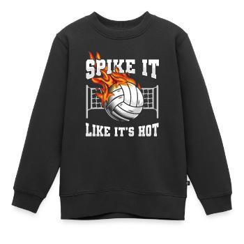 Volley-ball Volley-ball - Sweat Premium enfant bio - noir - Devant - AI Model Kid Female (0cm)