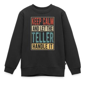 Teller Retro Geschenk - Kinder Premium Organic Sweatshirt - Schwarz - Vorne - AI Model Kid Female (0cm)