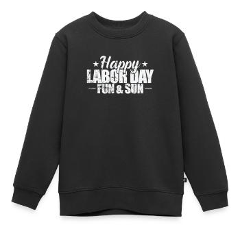 Bonne fête du Travail et soleil - Sweat Premium enfant bio - noir - Devant - AI Model Kid Female (0cm)
