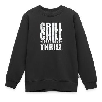 Grill Chill Frisson de la fête du Travail - Sweat Premium enfant bio - noir - Devant - AI Model Kid Female (0cm)