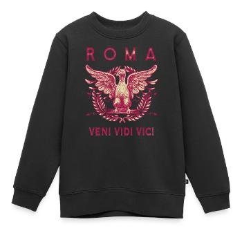 ROMA VENI VIDI VICI - Kids Premium Organic Sweatshirt - black - Front - AI Model Kid Female (0cm)