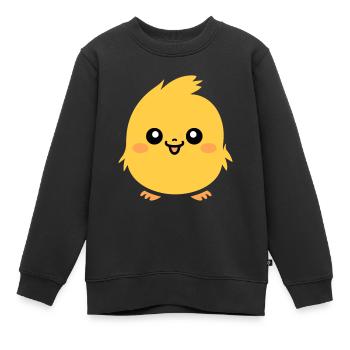 poussin - Sweat Premium enfant bio - noir - Devant - AI Model Kid Female (0cm)