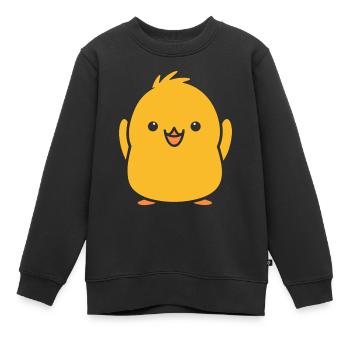 poussin - Sweat Premium enfant bio - noir - Devant - AI Model Kid Female (0cm)