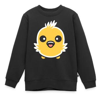 poussin - Sweat Premium enfant bio - noir - Devant - AI Model Kid Female (0cm)