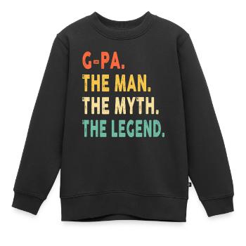G-PA The Man The Myth Legend Father's Day Vintage - Kinder Premium Organic Sweatshirt - Schwarz - Vorne - AI Model Kid Female (0cm)
