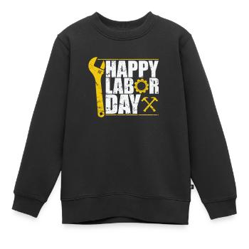 Bonne fête du Travail Meilleur lundi - Sweat Premium enfant bio - noir - Devant - AI Model Kid Female (0cm)