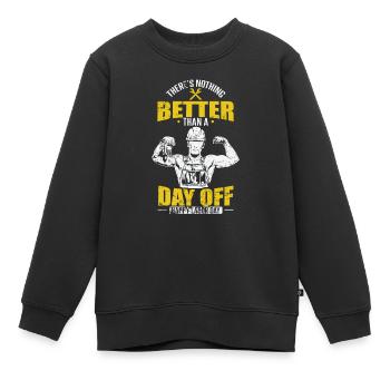 Il n’y a rien de mieux qu’un jour de congé pour la fête du Travail - Sweat Premium enfant bio - noir - Devant - AI Model Kid Female (0cm)