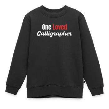 Un calligraphe bien-aimé, de drôles d’artisans, - Sweat Premium enfant bio - noir - Devant - AI Model Kid Female (0cm)