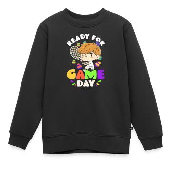Journée de jeu de Pâques pour le tennis - Sweat Premium enfant bio - noir - Devant - AI Model Kid Female (0cm)