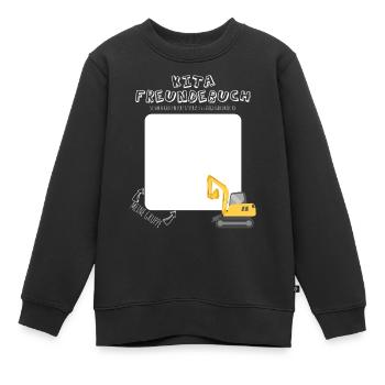 Kindergartenkind Bagger Kita Freundebuch Jungen - Kinder Premium Organic Sweatshirt - Schwarz - Vorne - AI Model Kid Female (0cm)